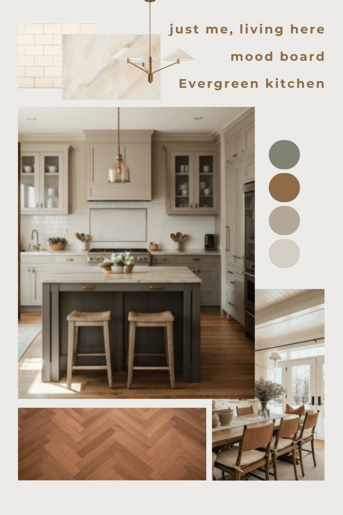 Evergreen kitchen mood board