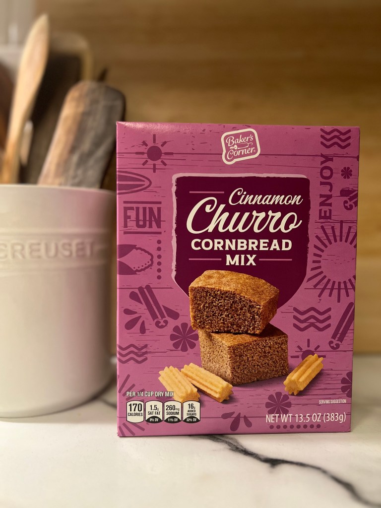 And cinnamon? Cinnamon is a must. Cinnamon + apple is the ultimate win-win. When I saw a giant container of Apple Cider Donuts at Costco, I didn’t think twice. They were coming home with me. Do I need 12 donuts? Absolutely not. Do I need 12 Cinnamon Apple Donuts? Oh yes, yes I do. And a box of Cinnamon Churro Cornbread, yep, that is going to be delicious.
