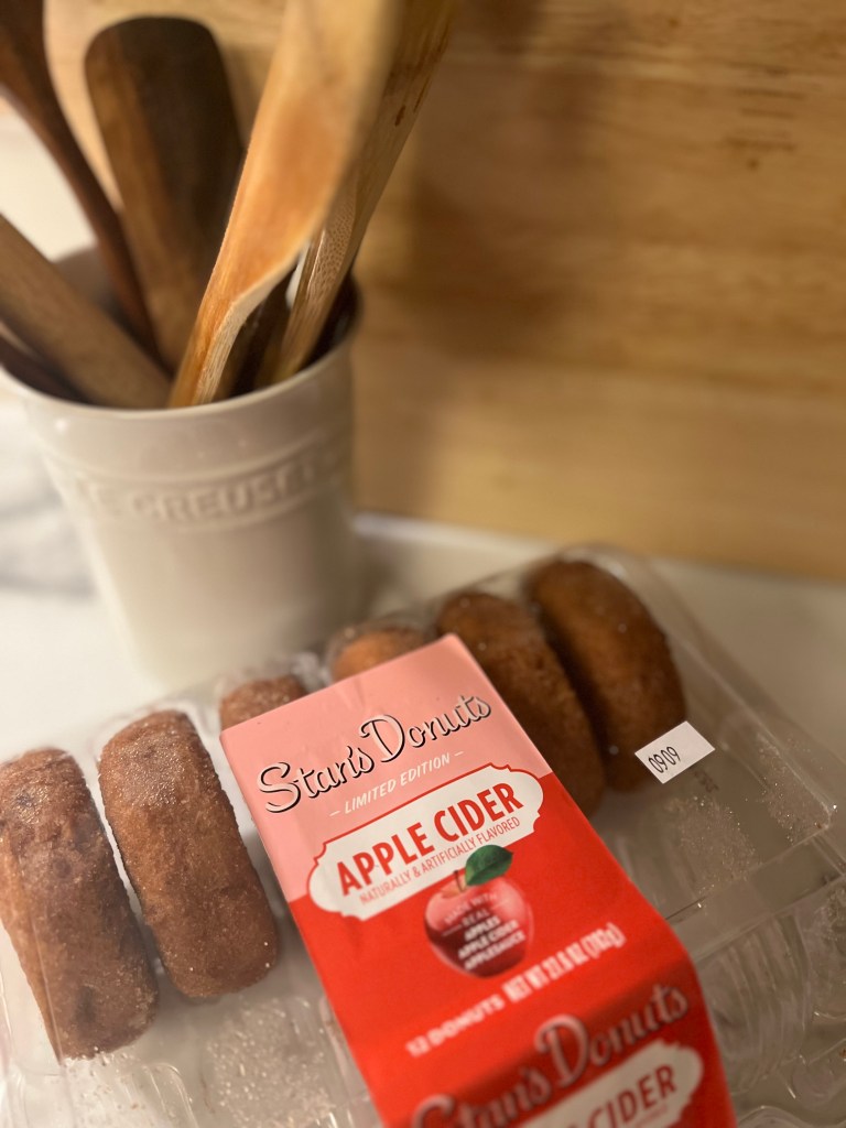 And cinnamon? Cinnamon is a must. Cinnamon + apple is the ultimate win-win. When I saw a giant container of Cinnamon Apple Donuts at Costco, I didn’t think twice. They were coming home with me. Do I need 12 donuts? Absolutely not. Do I need 12 Cinnamon Apple Donuts? Oh yes, yes I do.