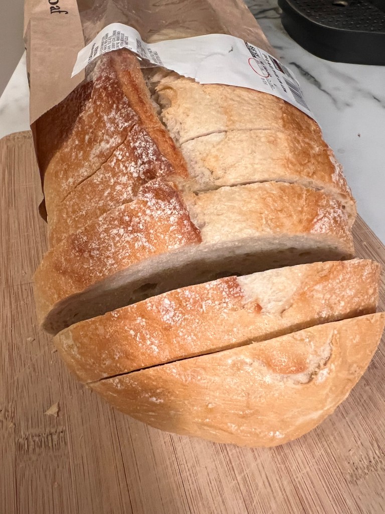 Freshly sliced and ready to eat- Costco's Rustic Italian Loaf